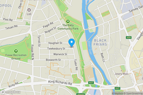 Map location for The Tudor, 100 Tudor Road, Leicester, LE3 5HT