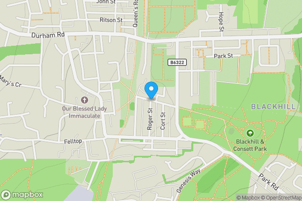 Map location for Roger Street, CONSETT, County Durham, DH8 5SX