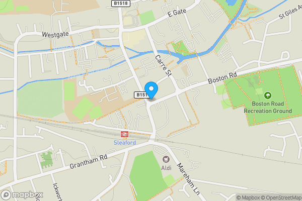 Map location for 75 Southgate and 3, 5a, 5b  Boston Road, Sleaford, Lincolnshire NG34 7ER