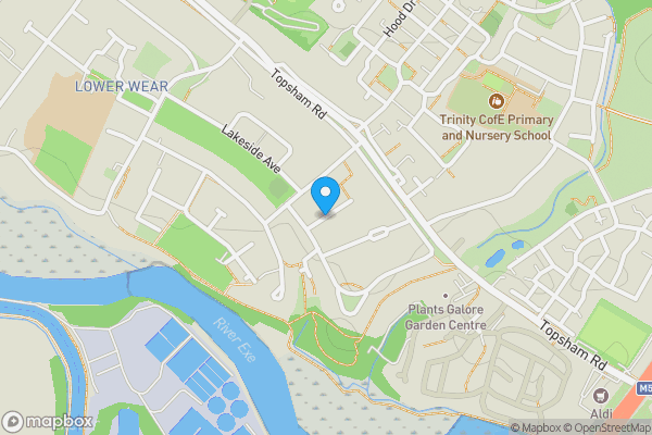 Map location for Wear Close, Exeter, Devon, EX2 7EG