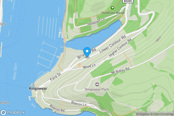 Map location for Lower Contour Road, Kingswear, Dartmouth