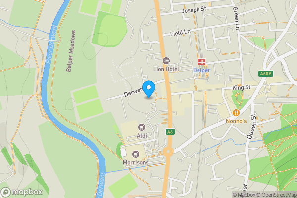 Map location for Land to the rear of Ada Belfield, Derwent Street, Belper DE56 1UQ