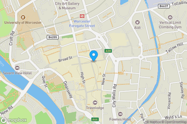 Map location for 2 Mealcheapen Street, Worcester, WR1 2DH