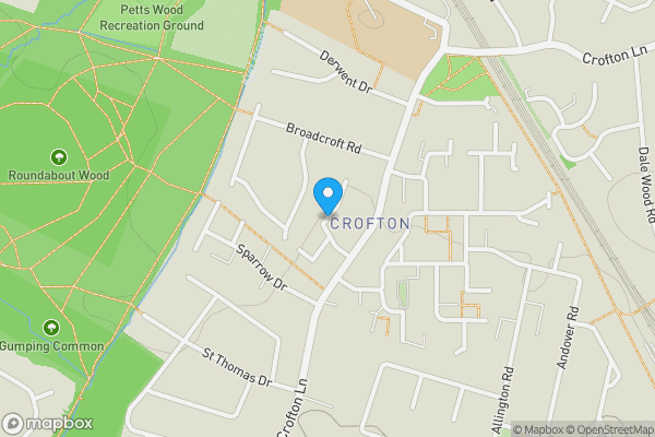 Map location for Land and Roadways at Kennedy Close, Petts Wood, Orpington, Kent, BR5 1HP