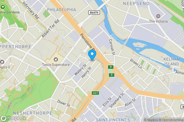 Map location for Apartment 26 City Towers, 1 Watery Street, Sheffield, South Yorkshire, S3 7ET