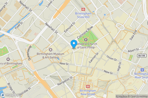 Map location for 38 Bennetts Hill Birmingham West Midlands B2 5SN