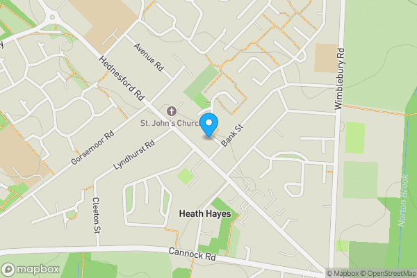 Map location for Building Plot, 1 Boston Close, Heath Hayes, Cannock, Staffordshire, WS12 2SN