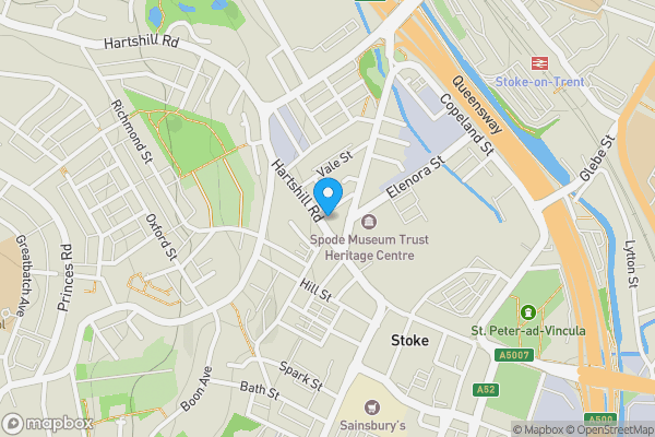 Map location for Hartshill Road, Hartshill, Stoke-On-Trent, ST4 7QU