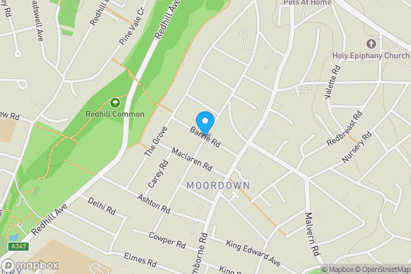 Map location for Barrie Road, Moordown, Dorset, BH9 2XD