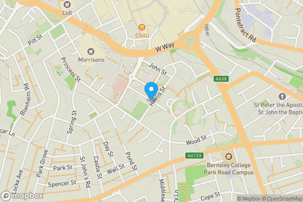 Map location for Apartment 9, Skyline, Heelis Street,, Barnsley,, S70 1LW