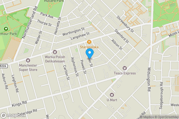 Map location for Milner Street, MANCHESTER, Lancashire, M16 9WF