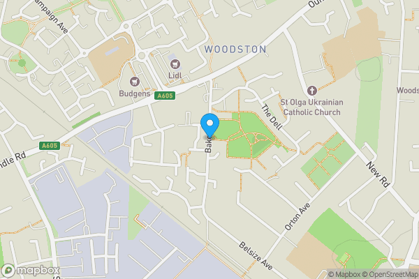 Map location for Bakers Lane, PETERBOROUGH, Cambridgeshire, PE2 9QW