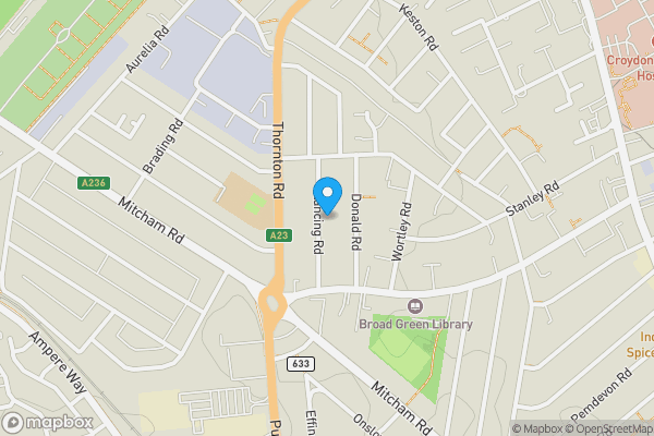Map location for 42B Lancing Road, Croydon, Surrey, CR0 3EL