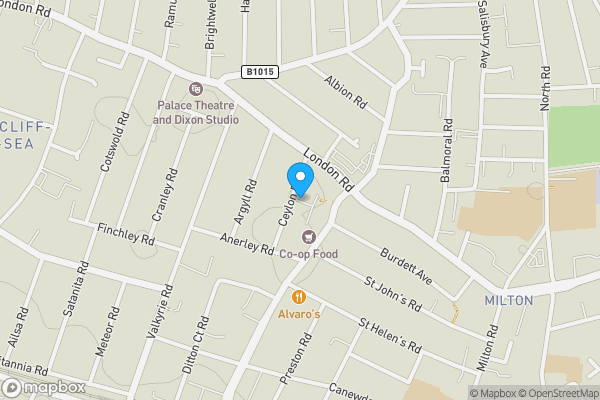 Map location for 21 & 21A Ceylon Road, Westcliff-on-Sea, Essex, SS0 7HS