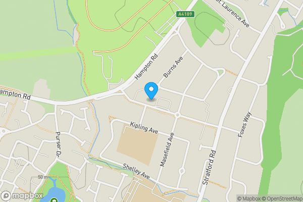 Map location for 42 Shakespeare Avenue, Warwick, Warwickshire CV34 6JS