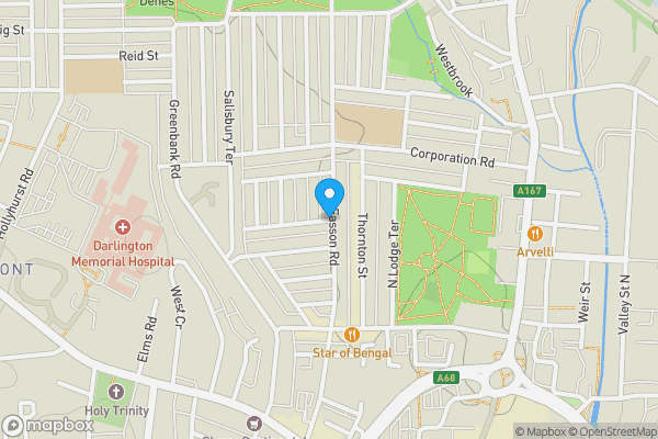 Map location for Branksome Terrace, DARLINGTON, County Durham, DL3 6AZ