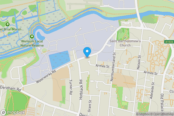 Map location for 91 Waterworks Road, Norwich, Norfolk NR2 4DB