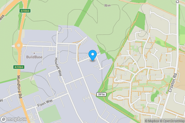 Map location for 6 Roman Way Thetford Norfolk IP24 1XB