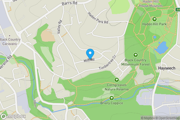 Map location for Mill Road, Cradley Heath, West Midlands, B64 7NA