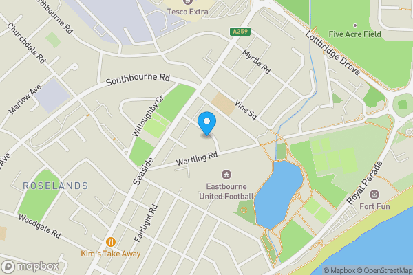 Map location for 28 Rye Street, Eastbourne, East Sussex, BN22 7PN