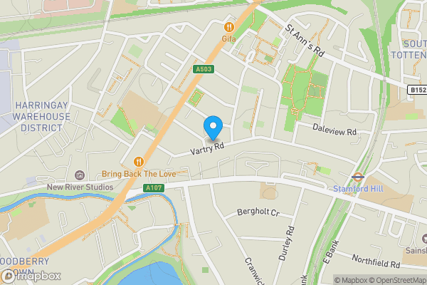 Map location for Flat B, 143 Vartry Road, Tottenham, London, N15 6HB