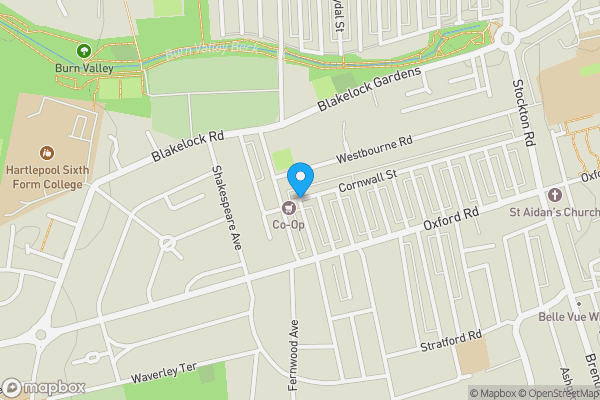 Map location for Cornwall Street, HARTLEPOOL, Cleveland, TS25 5RN