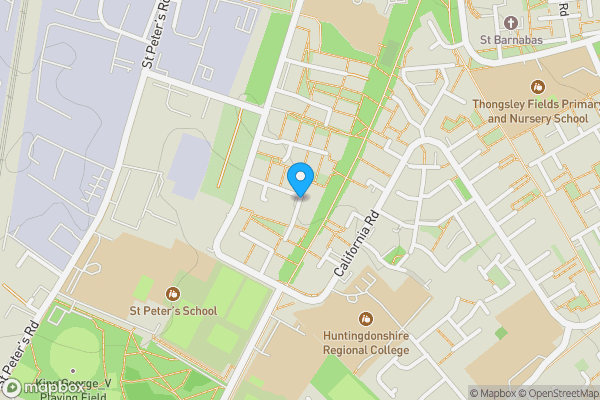 Map location for Saunders Close, Huntingdon, Cambridgeshire, PE29 7AH