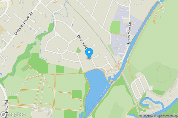 Map location for 104 Bourneside Road, Addlestone, Surrey, KT15 2JD