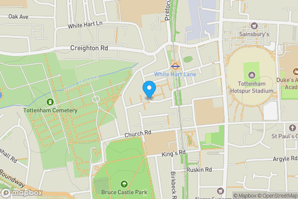 Map location for Tenterden Road, London, N17 8BW