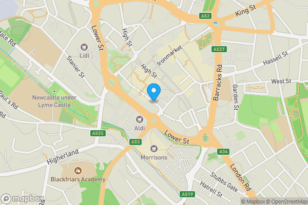 Map location for Flat 69 Keele House, The Midway, Newcastle Under Lyme, ST5 1QG