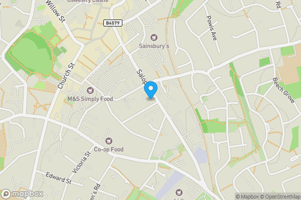 Map location for Hartlands Rest Home, 57 Salop Road, Oswestry, Shropshire, SY11 2RJ