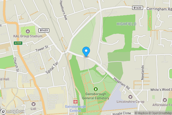 Map location for Coxs Hill, GAINSBOROUGH, Lincolnshire, DN21 1HH