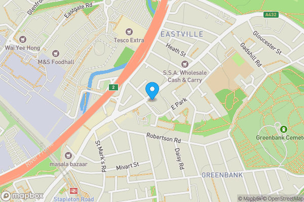Map location for Flat 50 Maytrees, 100 Fishponds Road, Eastville, Bristol, Avon, BS5 6SD