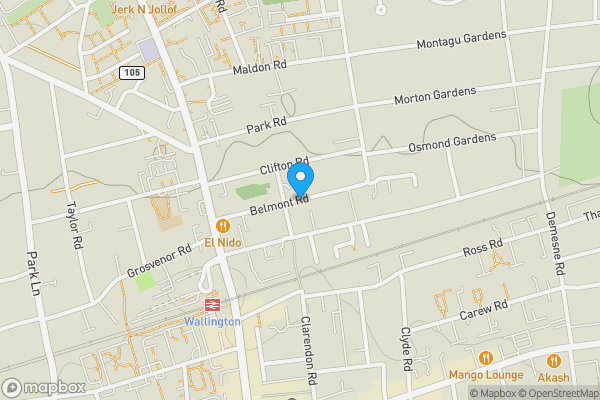 Map location for Belmont Road, WALLINGTON, Surrey, SM6 8TB