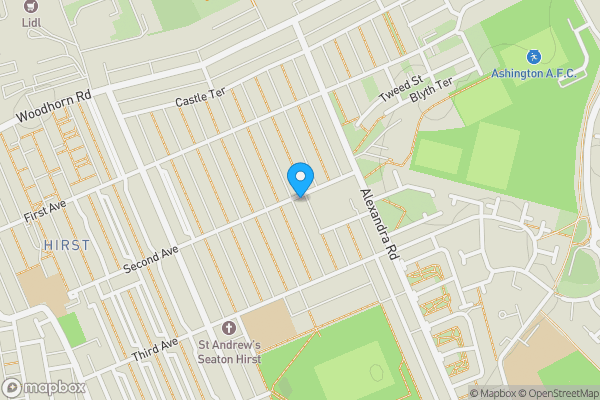 Map location for 81A Juliet Street, Ashington, Northumberland, NE63 9EA