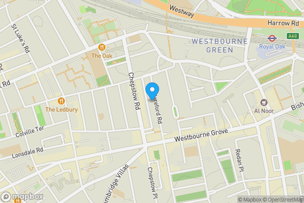 Map location for Flat B, 79 Hereford Road, Notting Hill, London W2 5BB