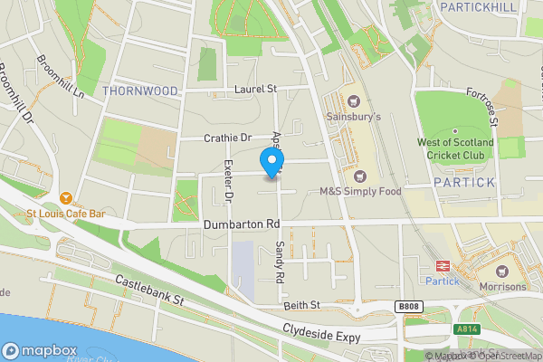 Map location for 19 Apsley Street, Glasgow G11 7ST