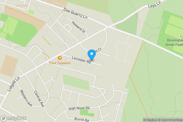Map location for 44 Leicester Road, Dinnington, Sheffield, South Yorkshire, S25 2PX
