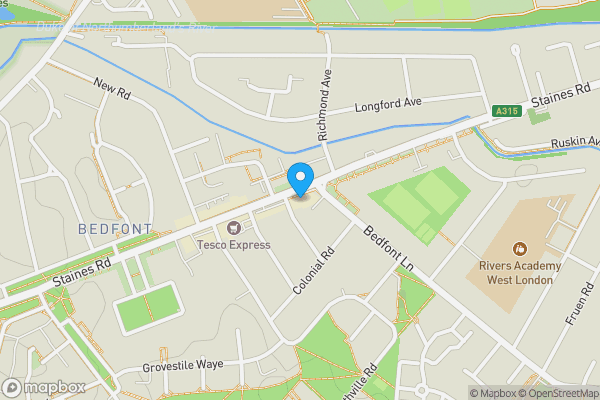 Map location for 473-475 Staines Road, Feltham, Middlesex, TW14 8BL
