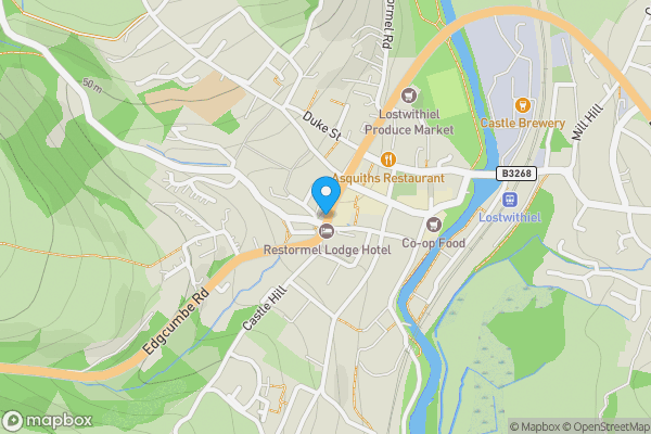 Map location for Rudge House, Queen Street, Lostwithiel, Cornwall PL22 0AB