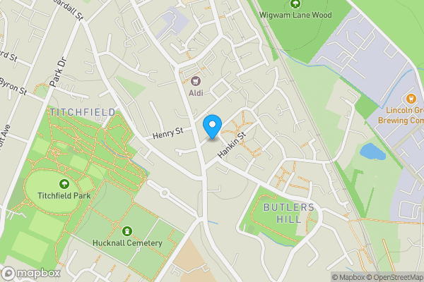 Map location for Hucknall Constitutional Club, 145 Portland Road, Hucknall, Nottingham NG15 7SB