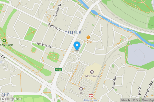 Map location for 1 Temple Gardens, Flat 2-1, Anniesland, Glasgow, G13 1JJ
