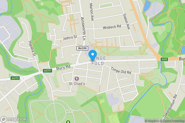 Map location for Bury Road, Bolton, Lancashire, BL2 6BB