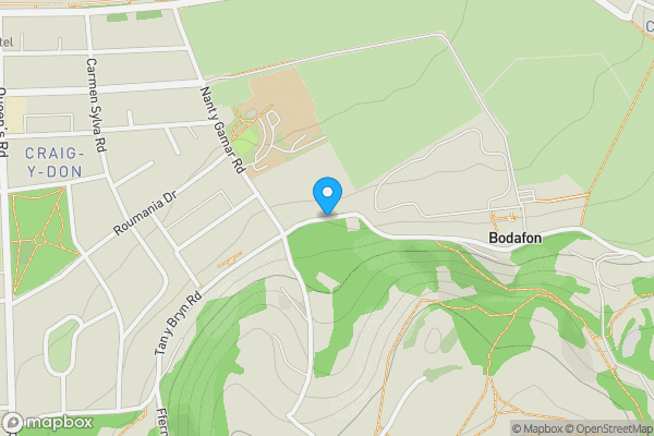 Map location for Bodafon Road, LLANDUDNO, Gwynedd, LL30 3BA