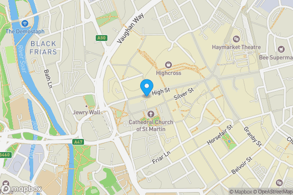 Map location for 80-84 High Street, Leicester, Leicestershire LE1 5YP