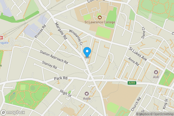 Map location for Alexandra Road, RAMSGATE, Kent, CT11 7HY