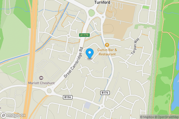 Map location for Rochford Close, Broxbourne, EN10 6DL