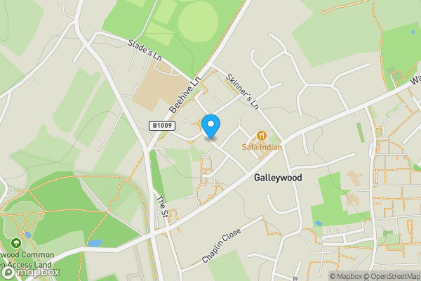 Map location for Land & Garages On The West Side Of Pyms Road, Galleywood, Chelmsford, Essex, CM2 8PX