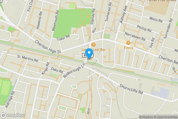 Map location for 39b Risborough Lane, Cheriton, Folkestone, Kent, CT19 4JH