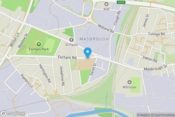 Map location for Land At Ferham Road, Rotherham, South Yorkshire, S61 1AP